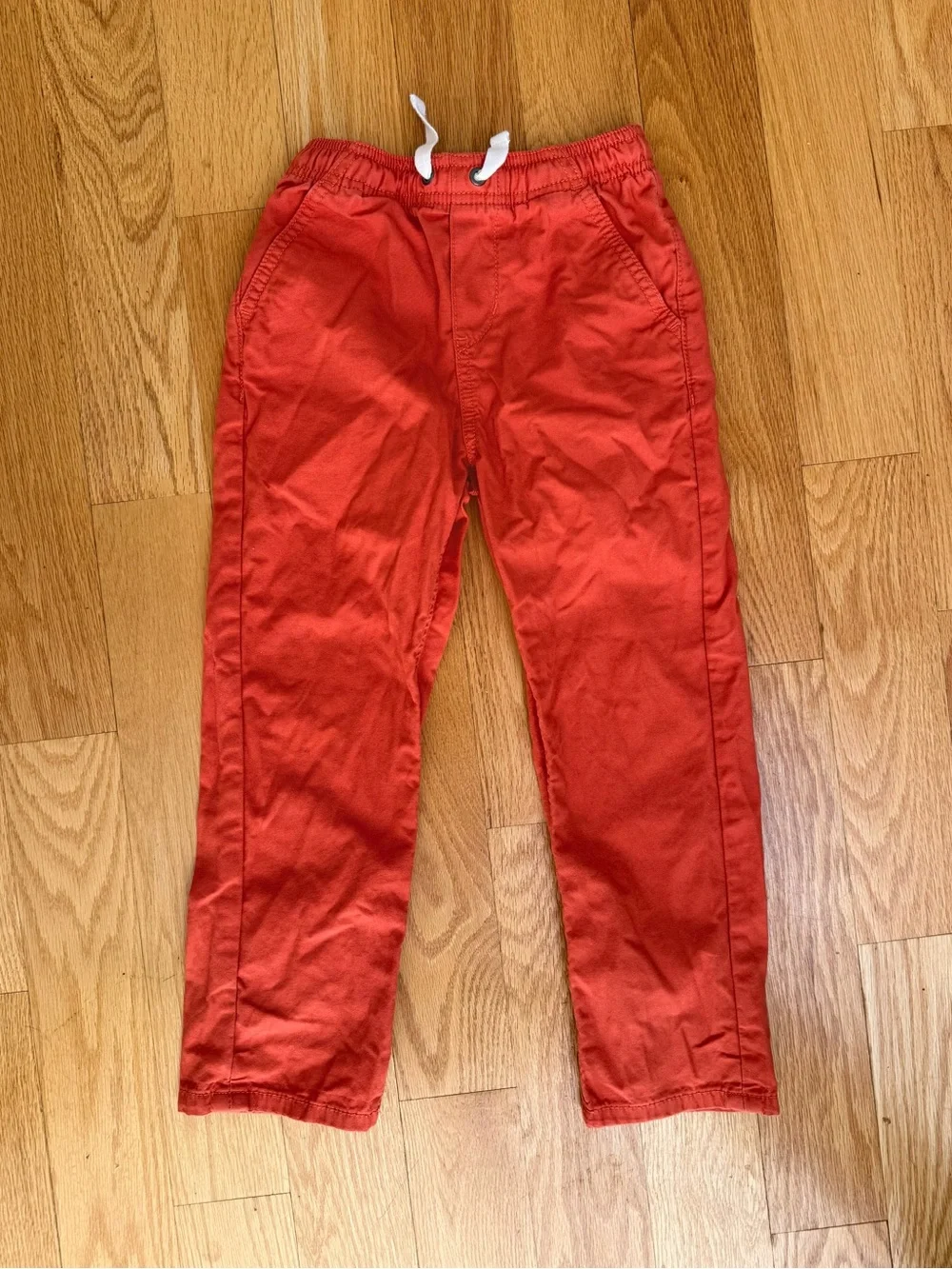 Hanna Andersson Orange Pull-On Drawstring Pants Elastic Waist Size 6-7 or 120 cm